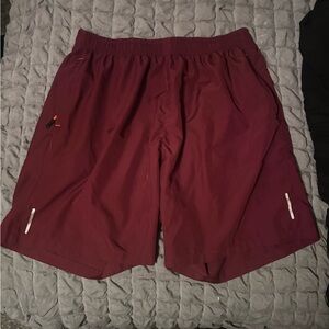 Red gym shorts